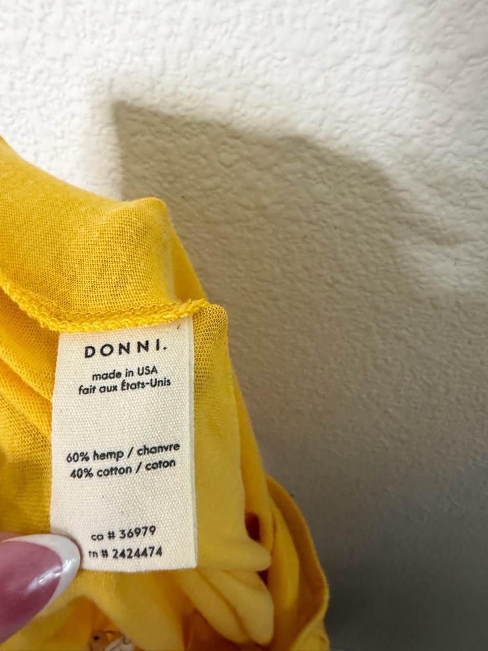NWT Donni The Simple Jersey Pant Hemp Cotton Mustard Yellow Womens Size M - Picture 5 of 6